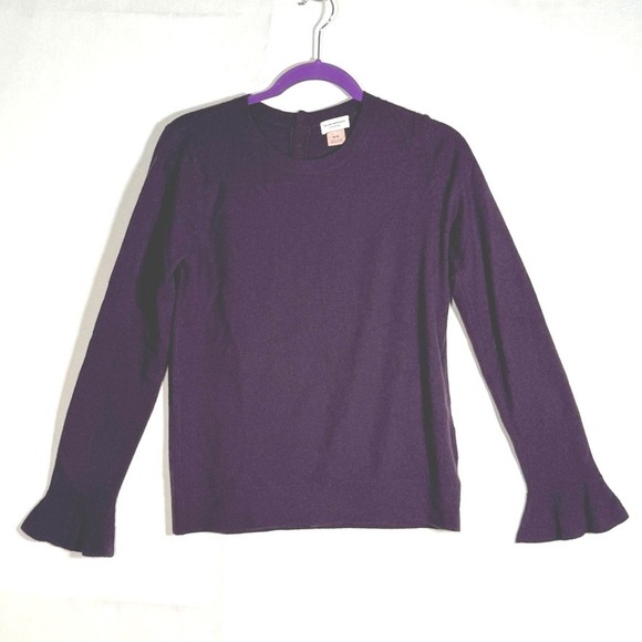 Club Monaco Sweaters - Club Monaco Plum Purple 100% Cashmere Bell Sleeve Button Back Sweater Womens Med